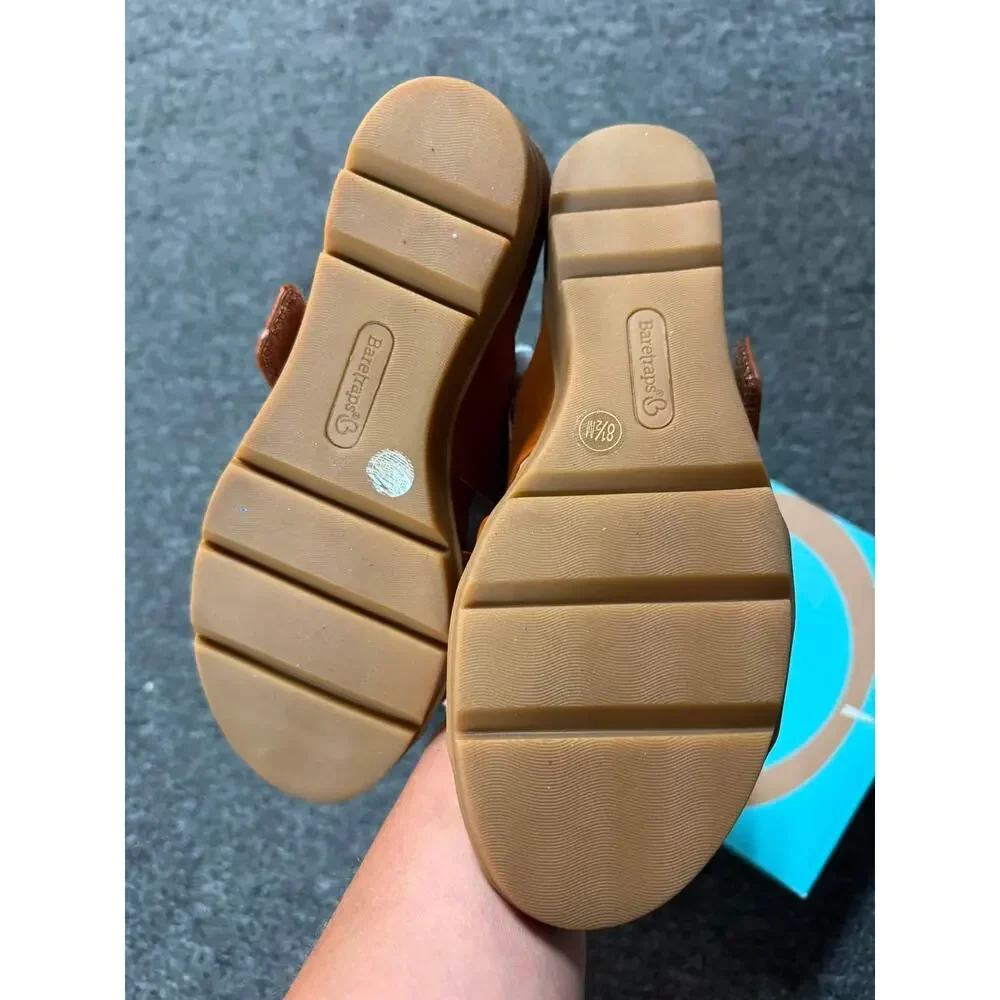 New Ladies Baretraps Dark Caramel Michi Wedge Sandals - Size 8.5